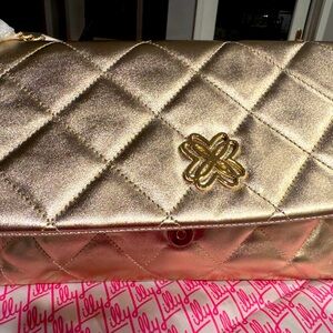 Lilly Bag. Gold Quilted